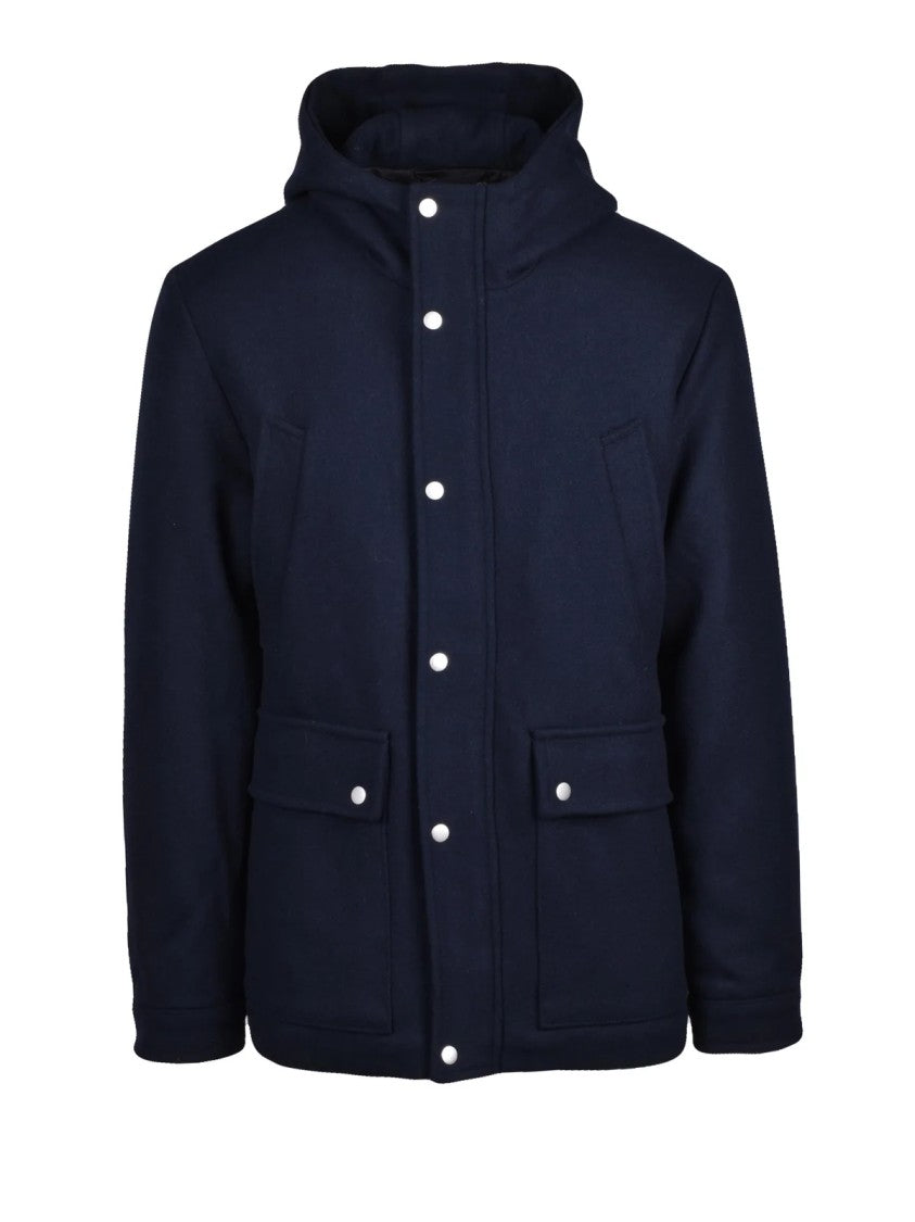 Jack & Jones Practical Deep Navy Parka With Combined Closure And Quilted Lining