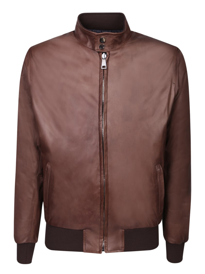 Dell'oglio Leather Brown Jacket
