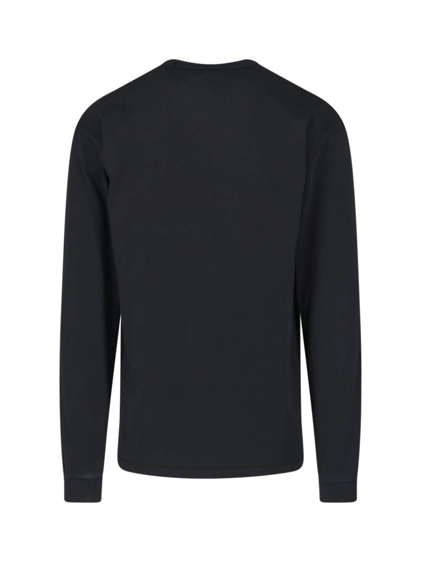 Erl Ribbed Cotton T-Shirt With Front Print And Pocket