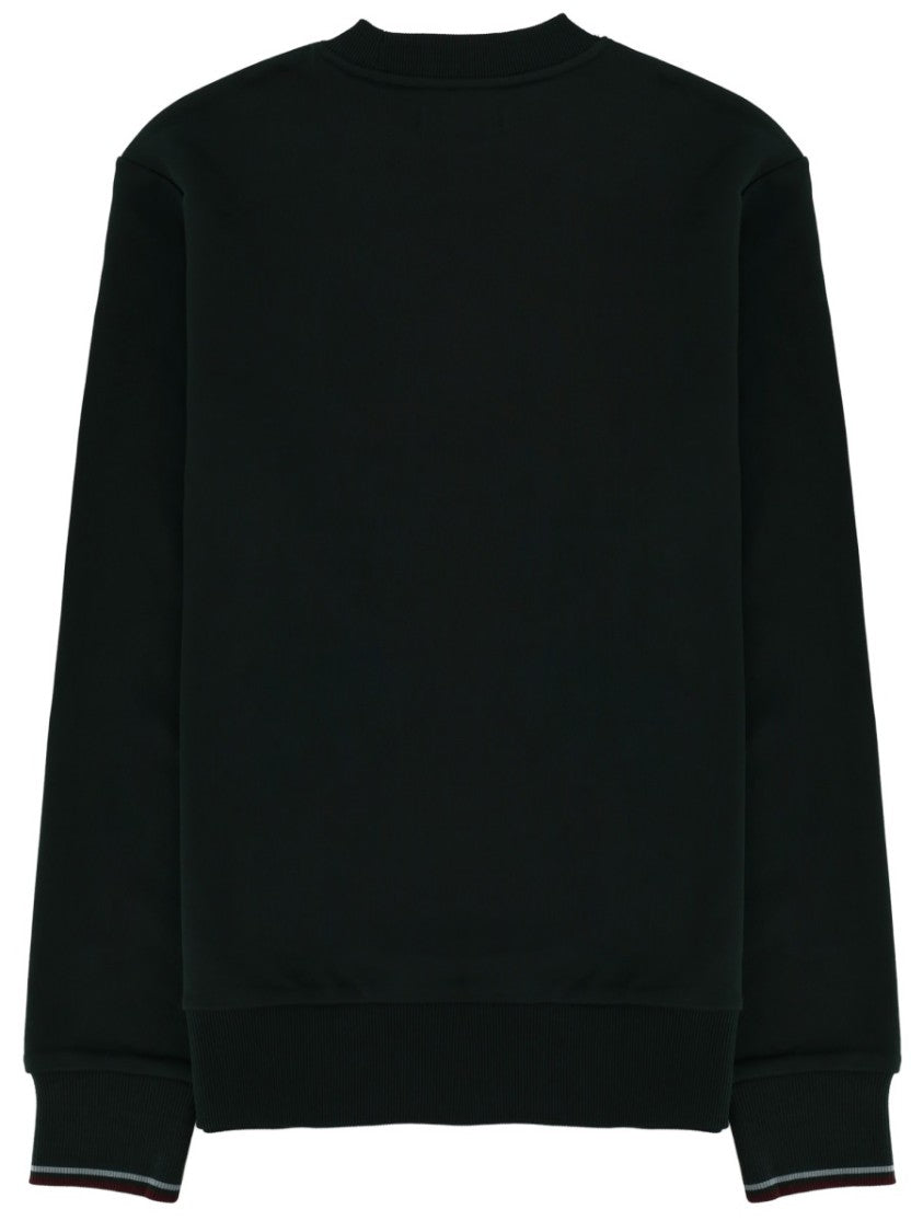 Fred Perry Burgundy Cotton Ribbed Cuffs Sweatshirt