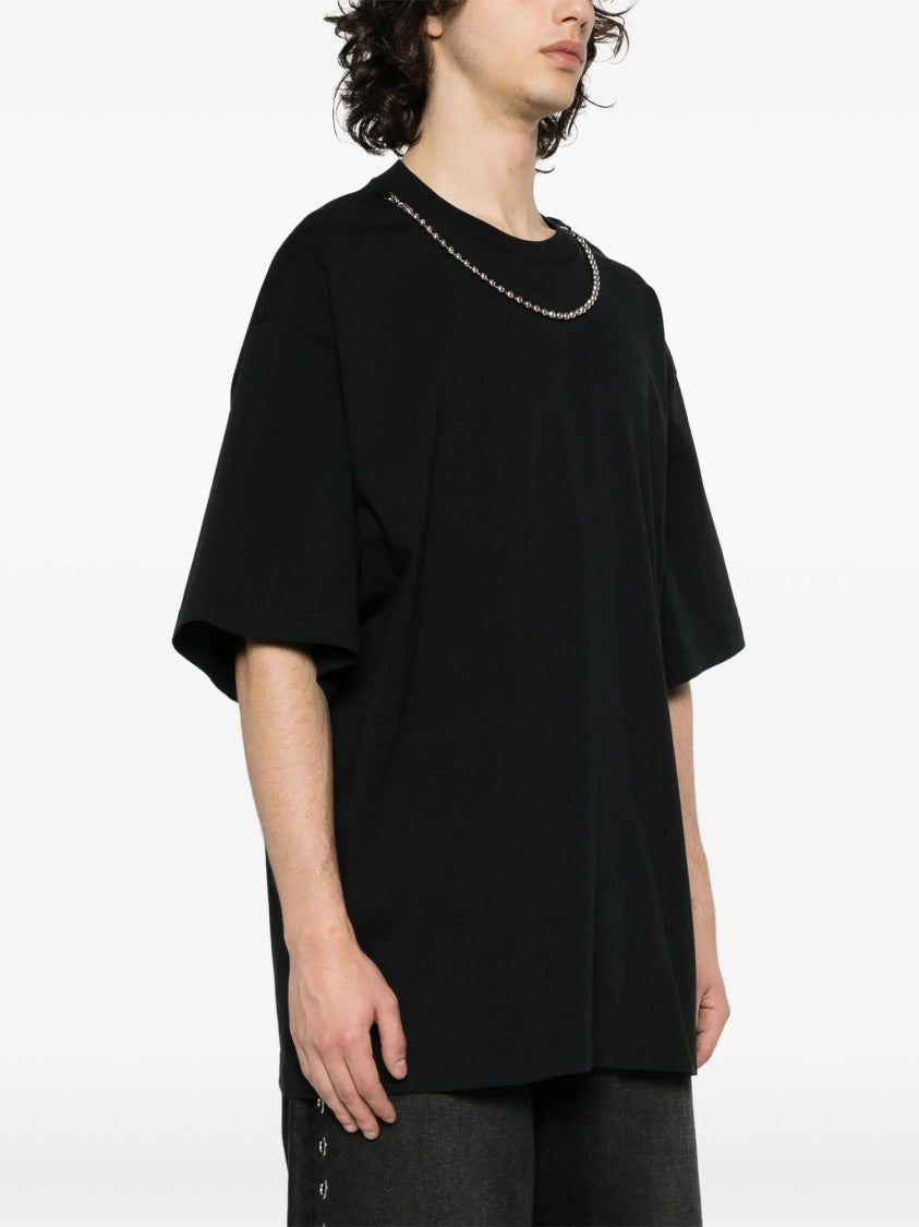 Ambush Black Ballchain Detail Organic Cotton T-Shirt