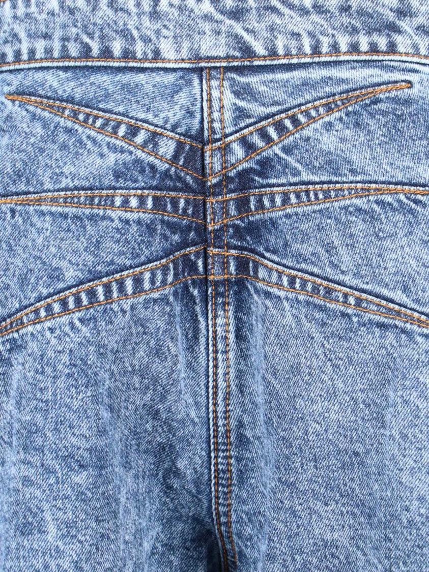 Alaïa Blue High-Waisted Rounded Leg Denim Jeans