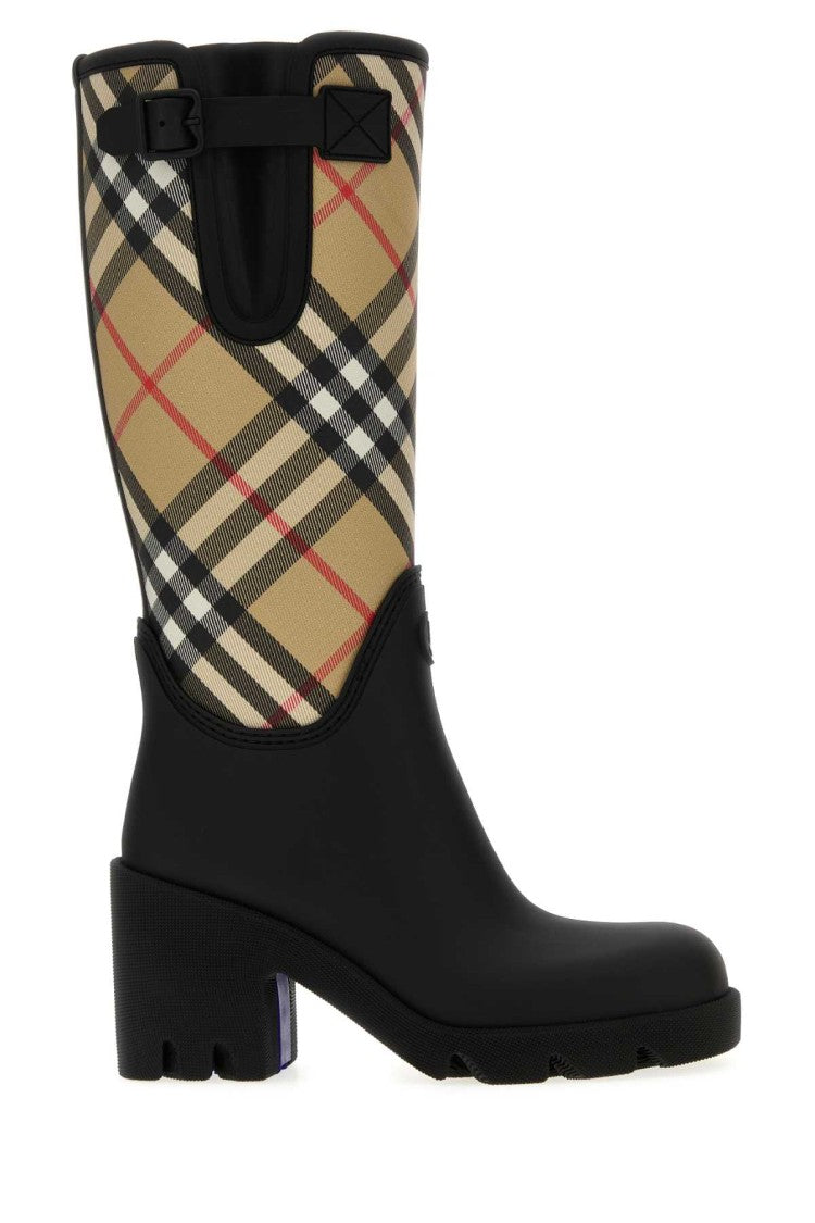 Burberry Embroidered Canvas And Rubber Boots
