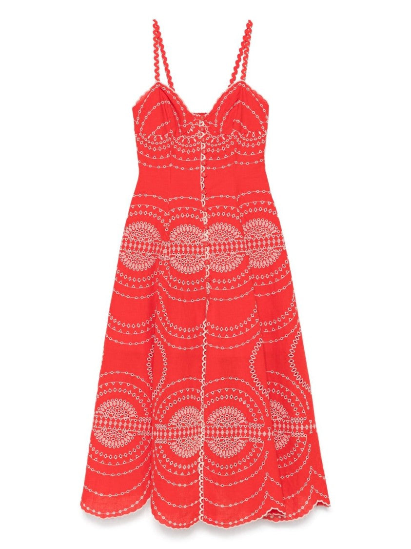 Charo Ruiz Ibiza Vibrant Red Maxi Dress With Sweetheart Neckline