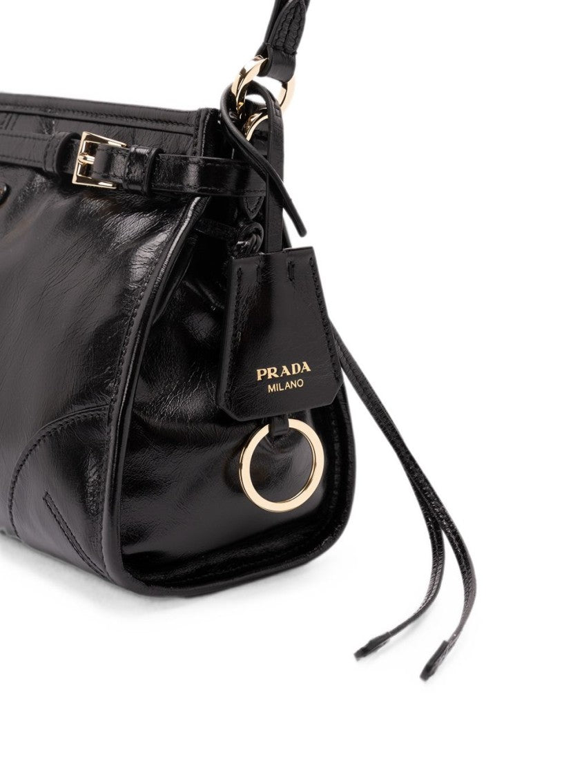 Prada Black Rectangular Calf Leather Handbag