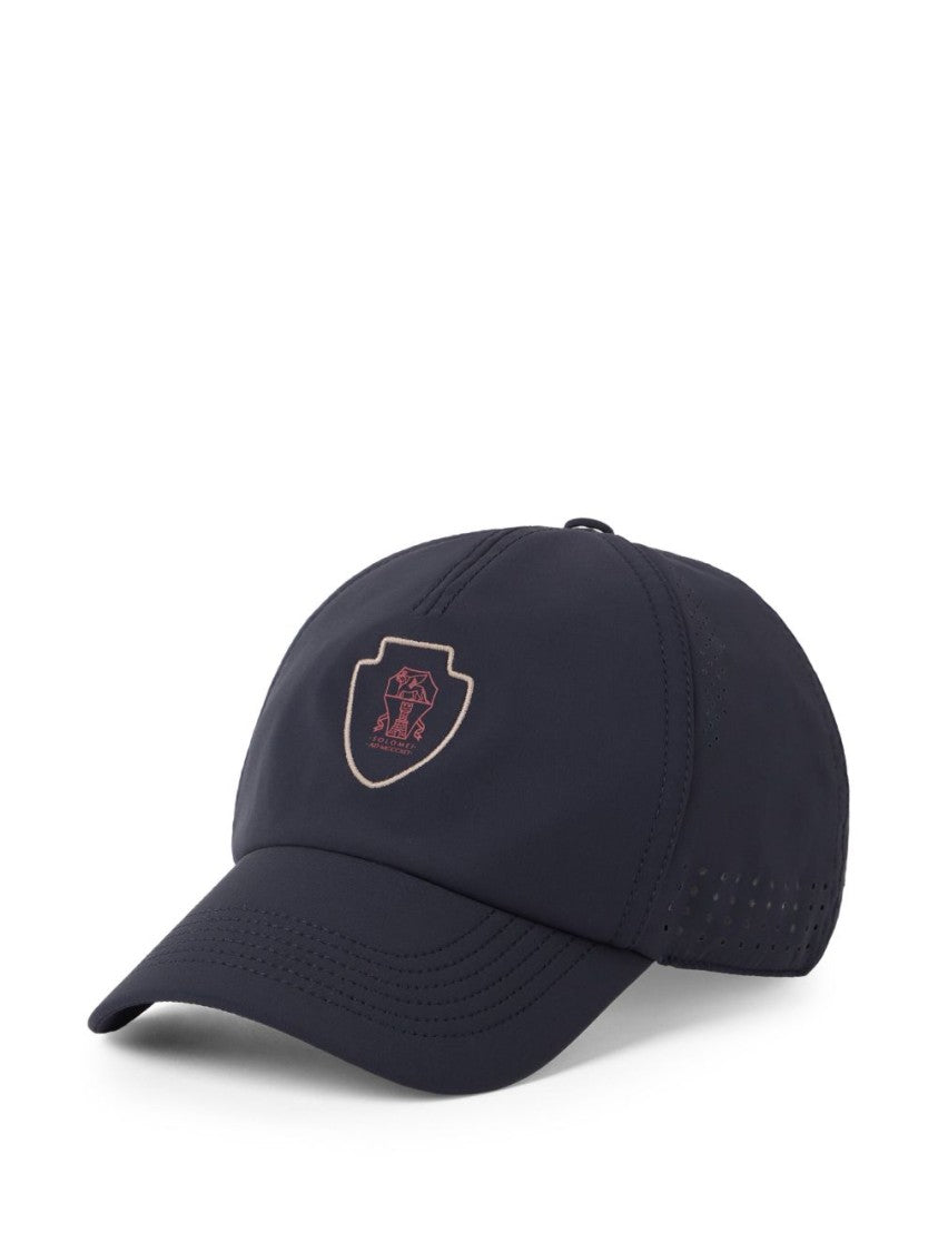 Brunello Cucinelli Navy Blue Cap With Round Crown