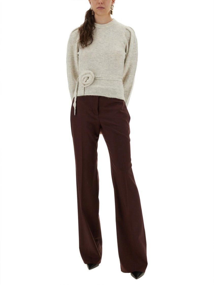 Rotate Birger Christensen Knit Sweater With Flower Detail