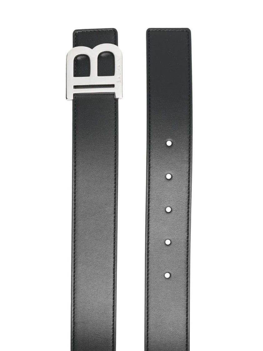 Balmain Calfskin Belt With Metallic Buckle