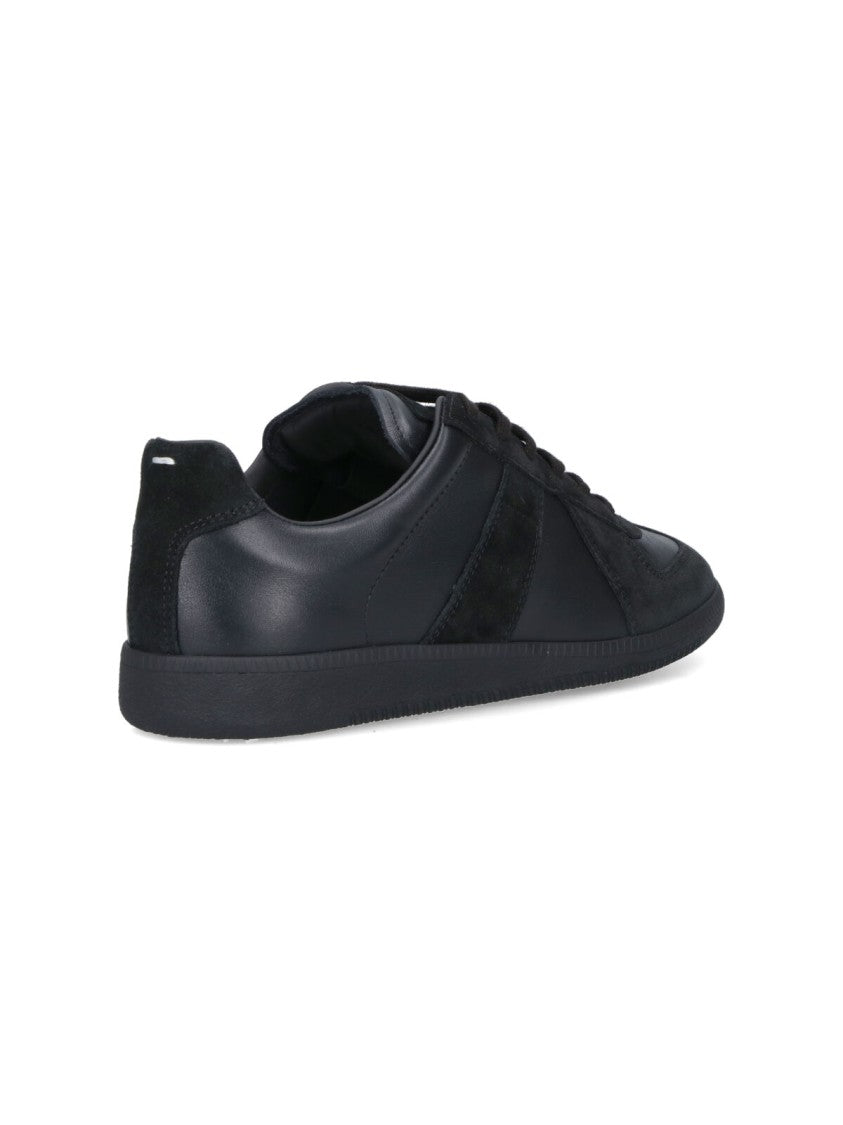 Maison Margiela Black Replica Suede Panel Leather Sneakers