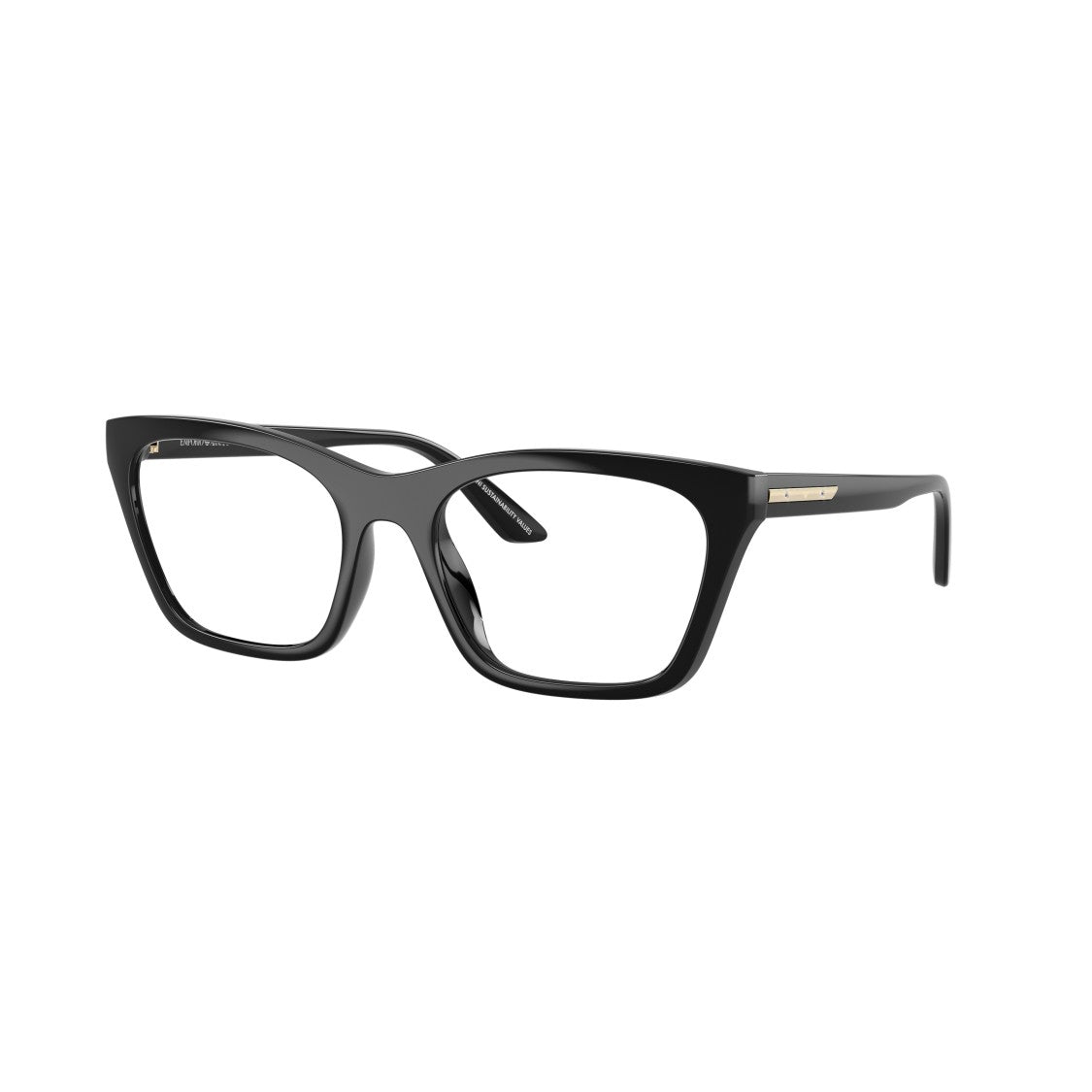 Emporio Armani Rectangular Eyeglasses With Glossy Black Frame