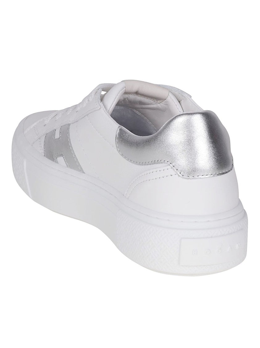 Hogan H705 Low Top White Metallic Sneakers