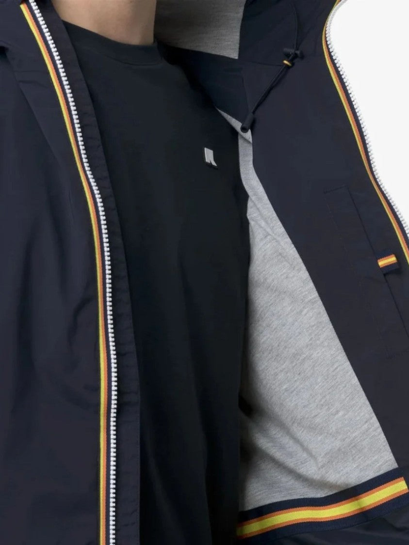 K-Way Blue Stretch Nylon Hooded Jacket