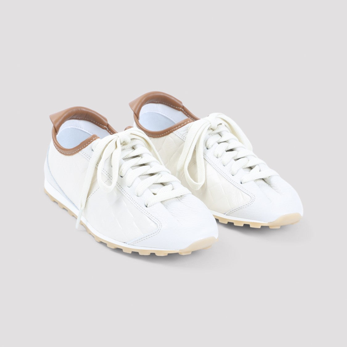 Jacquemus Quilted White Leather Sneakers