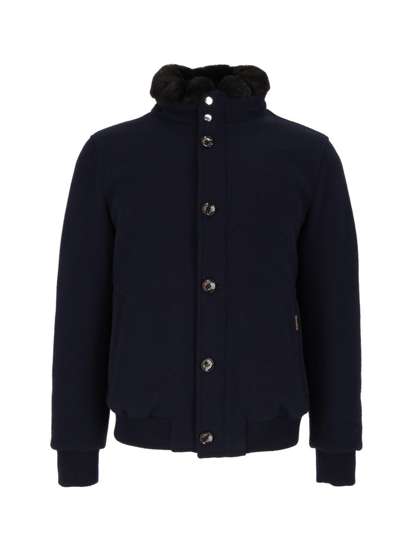 Moorer Navy Cleros-Mrw Wool Jacket