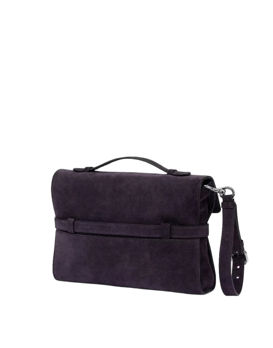 Moschino Calf Leather Clutch With Silver Buckle