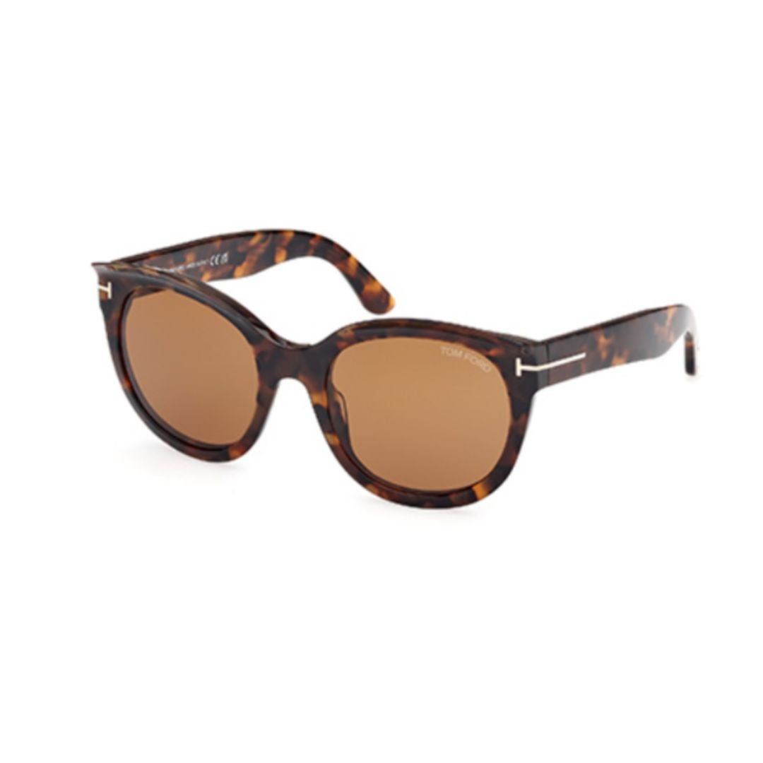 Tom Ford Ft1114 5452E Rounded Tortoiseshell Sunglasses