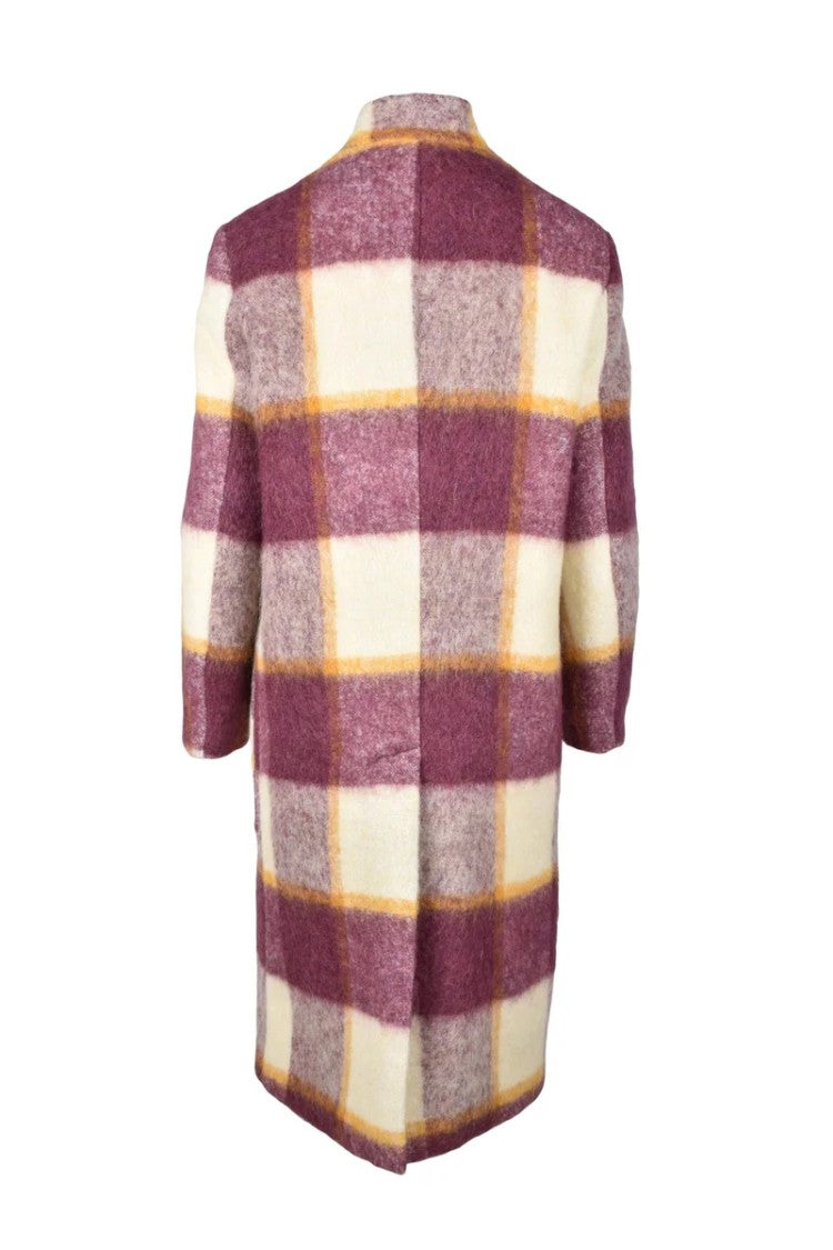 Bottega Martinese Long Coat Alpaca Mohair Wool - Beige/Bordeaux