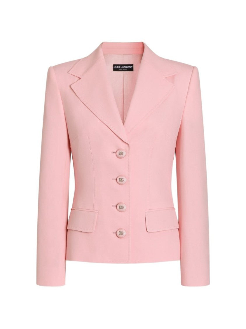 Dolce & Gabbana Printed Twill Single-Breasted Jacket With Classic Lapel