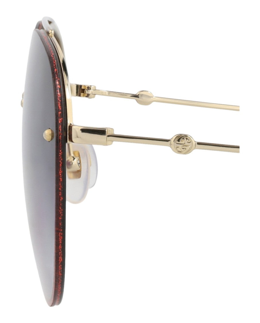 Gucci Aviator-Frame Metal Sunglasses