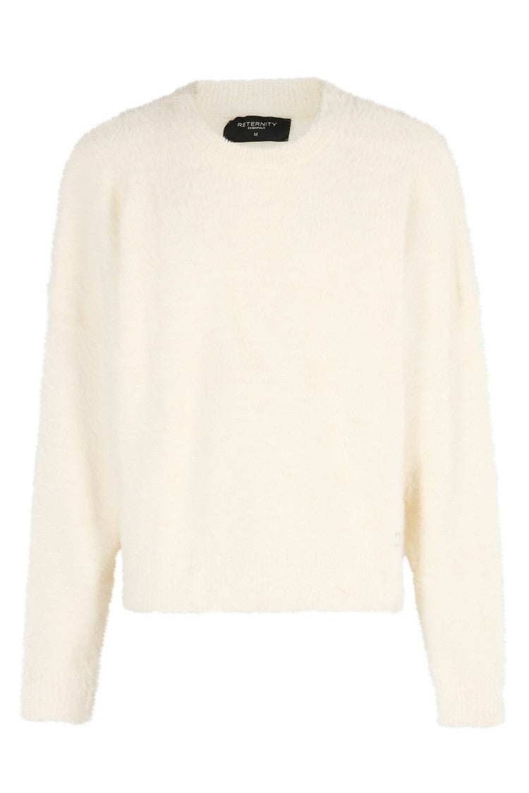 Reternity Plush Texture Knit Sweater With Round Neckline