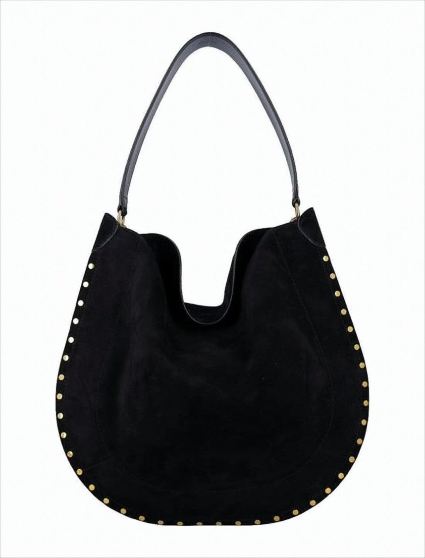 Isabel Marant Crescent-Shaped Tote Bag With Metal Stud Accents