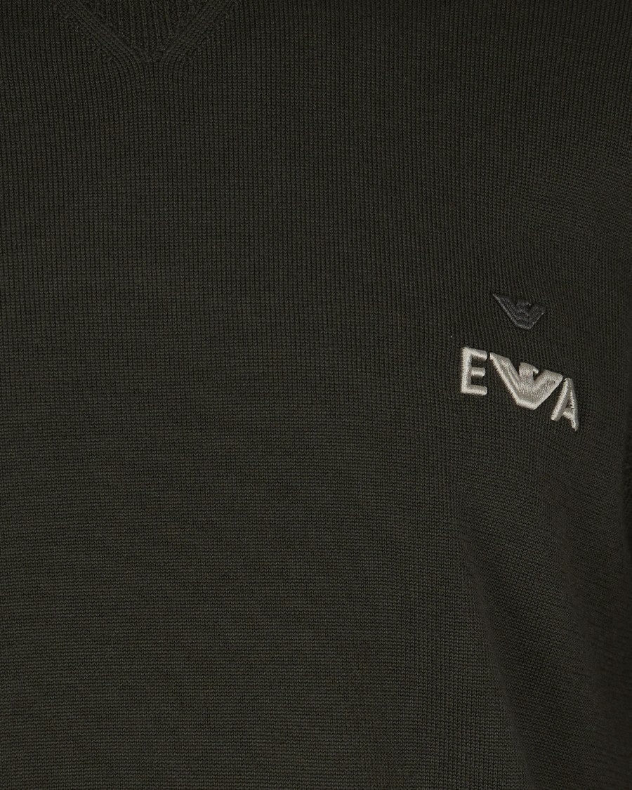 Emporio Armani Crew Neck Virgin Wool Sweater With Contrasting Details