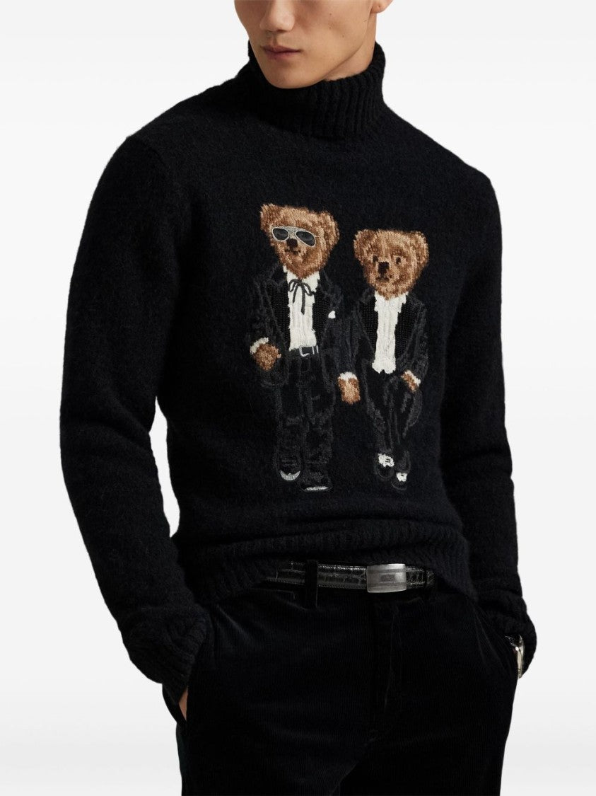 Polo Ralph Lauren Textured Knit Black Turtleneck Sweater