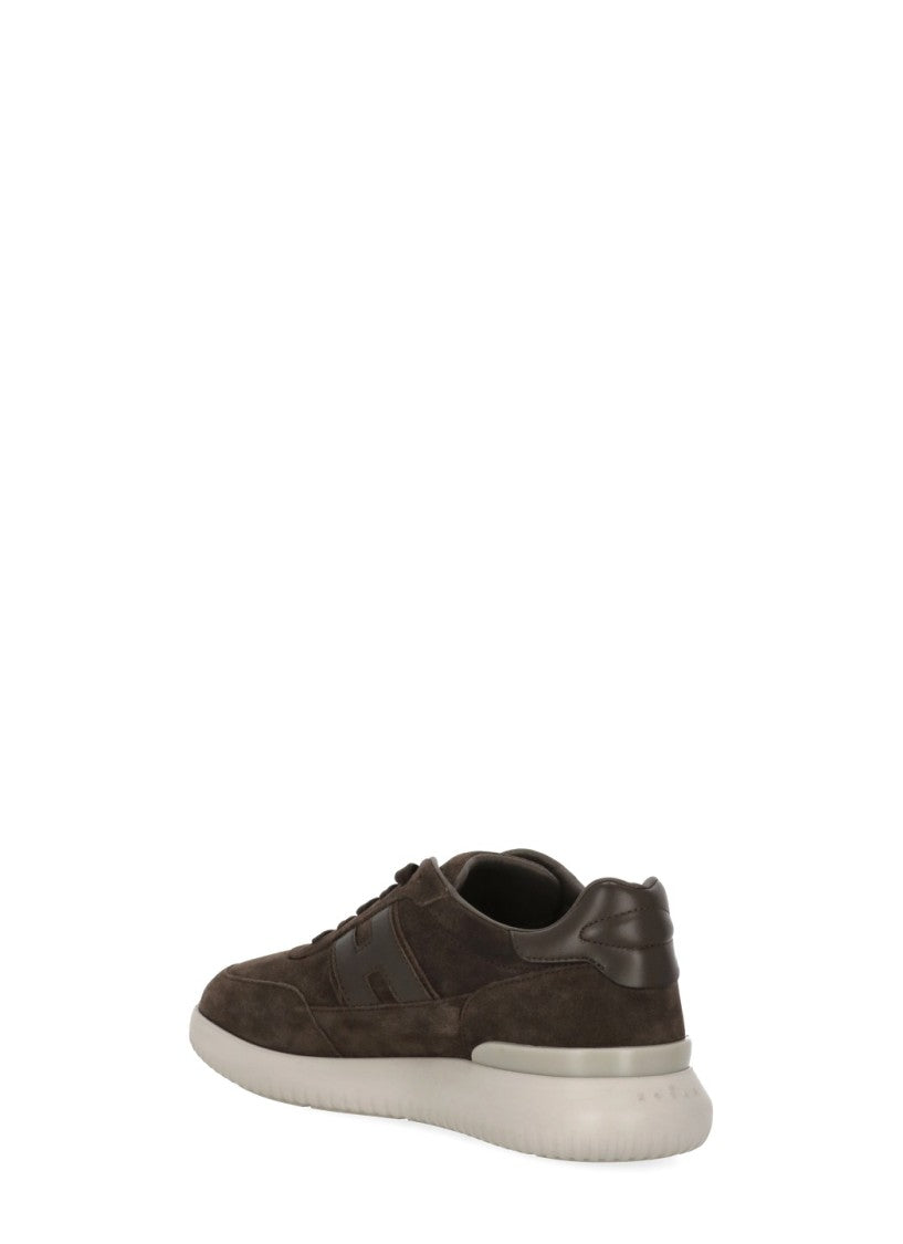 Hogan Brown Suede Low-Top Sneakers