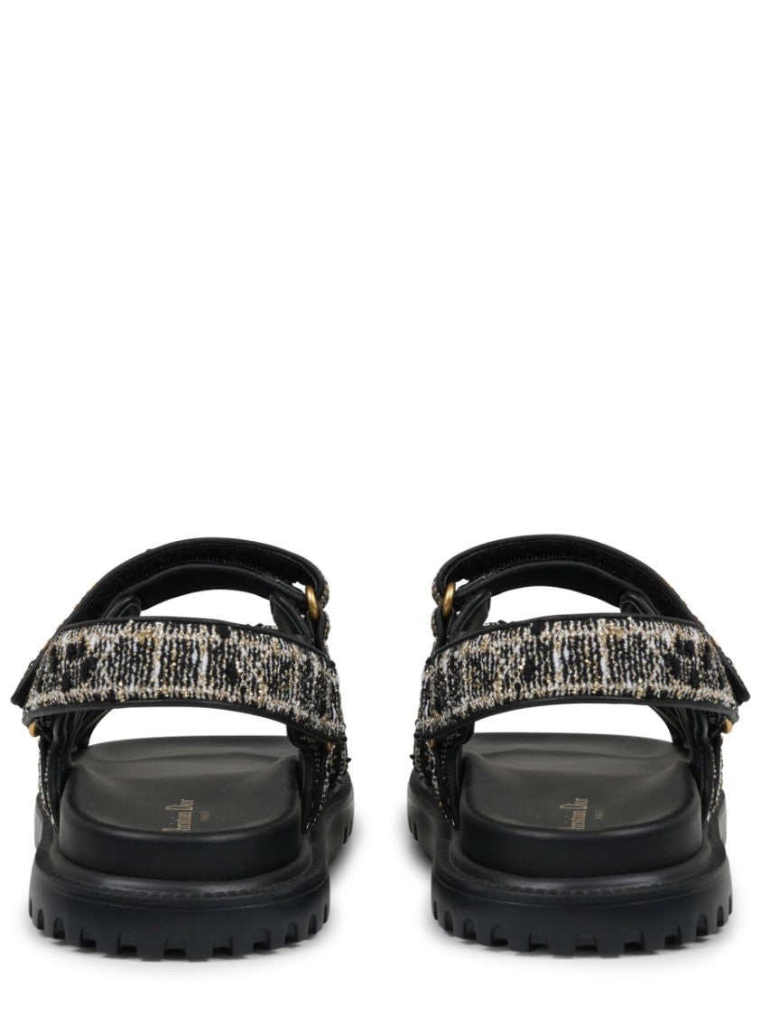Dior Cannage Tweed Wool Sandals