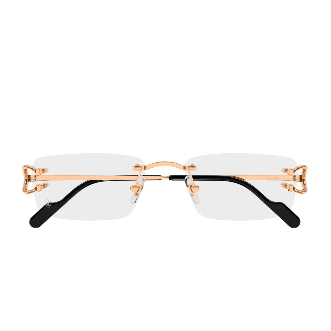 Cartier Gold-Toned Rimless Eyeglasses With Rectangular Lenses