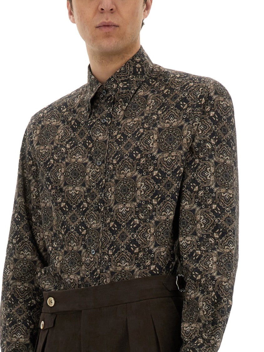 Brunello Cucinelli Intricate Printed Cotton Shirt