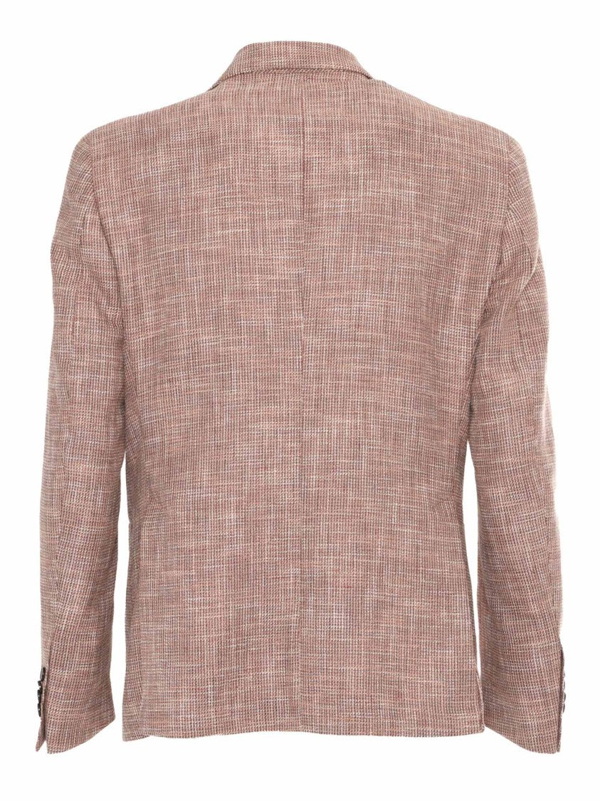 Brando-Lubiam Textured Double-Breasted Jacket With Tailored Fit