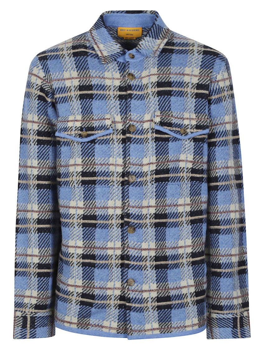 Guest In Residence Plaid Cashmere Work Shirt Jacket