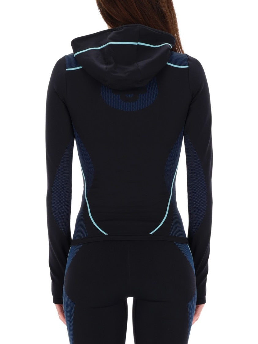 Casablanca Form-Fitting Hooded Shirt With High Collar And Contour Detailing