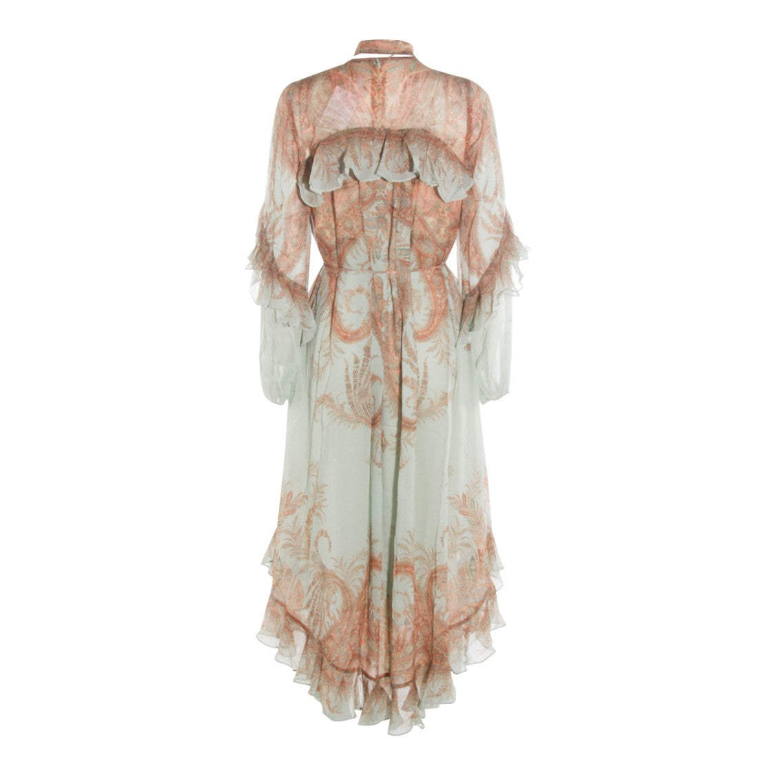 Zimmermann Asymmetrical Hem Mint Dress With Ruffle Details