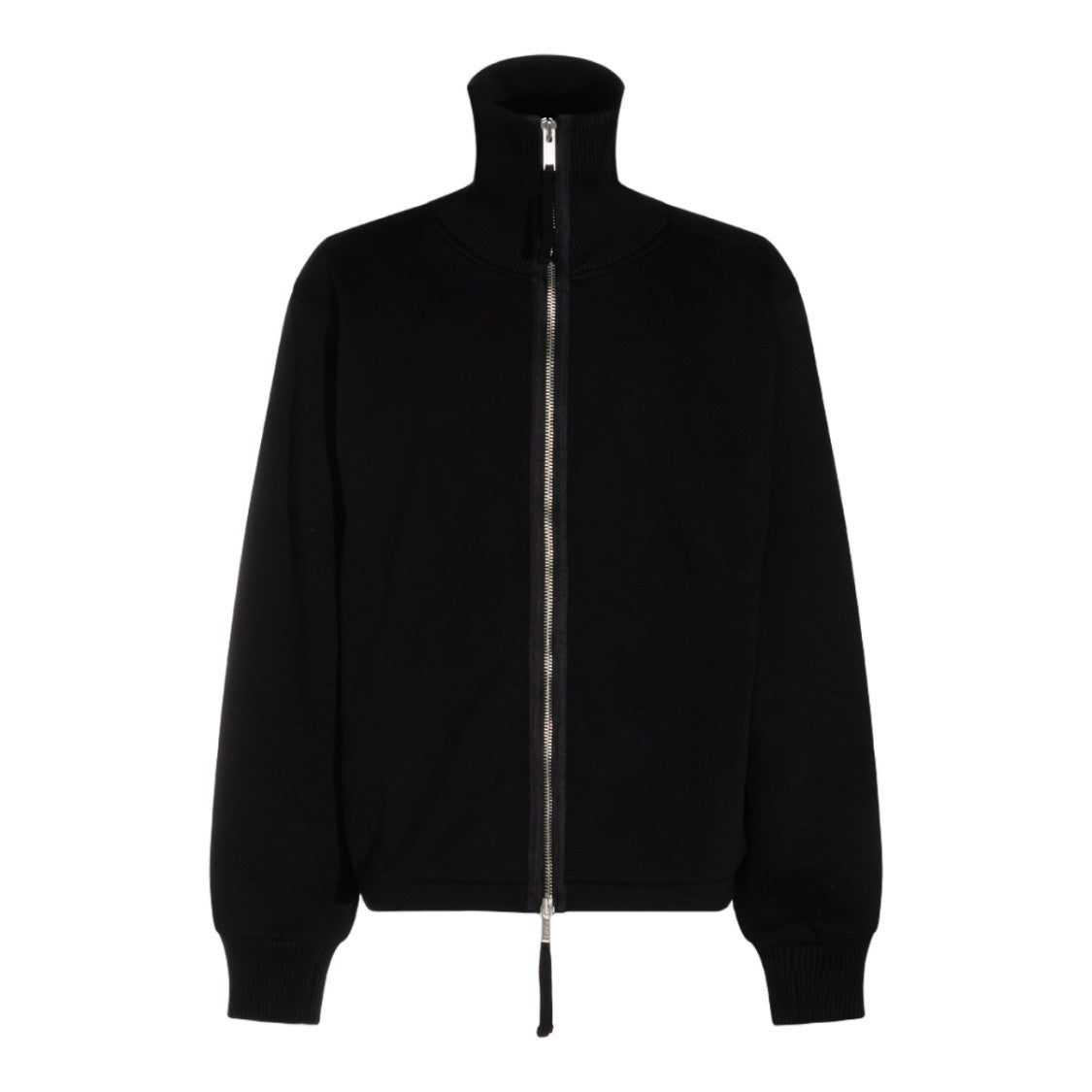 Thom Krom Minimalist Black Jacket With High Ribbed Collar