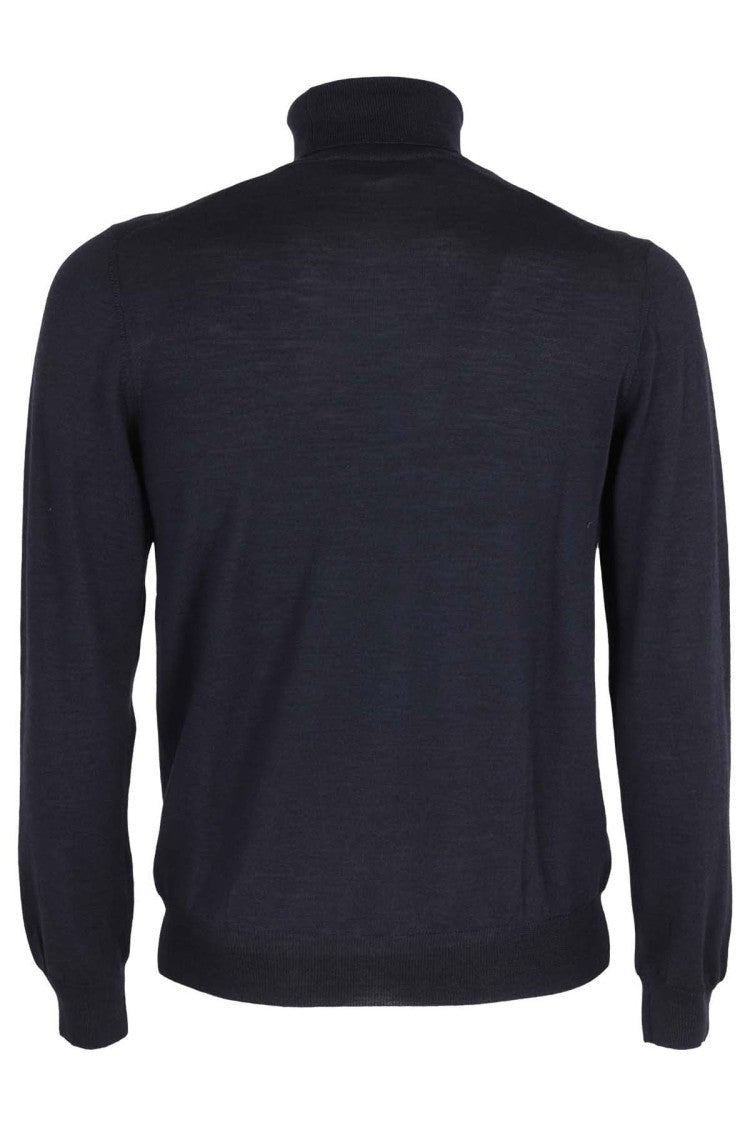 Tagliatore Blue Wool-Silk Sweater