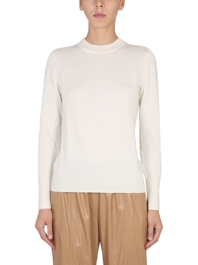 Boss Cashmere Sweater With Cross-Neck Detail