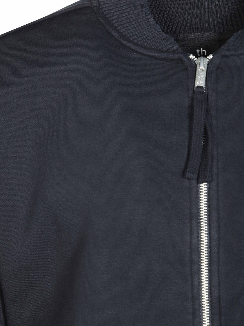 Thom Krom Cropped Boxy Black Jacket With Front Zipper Closure