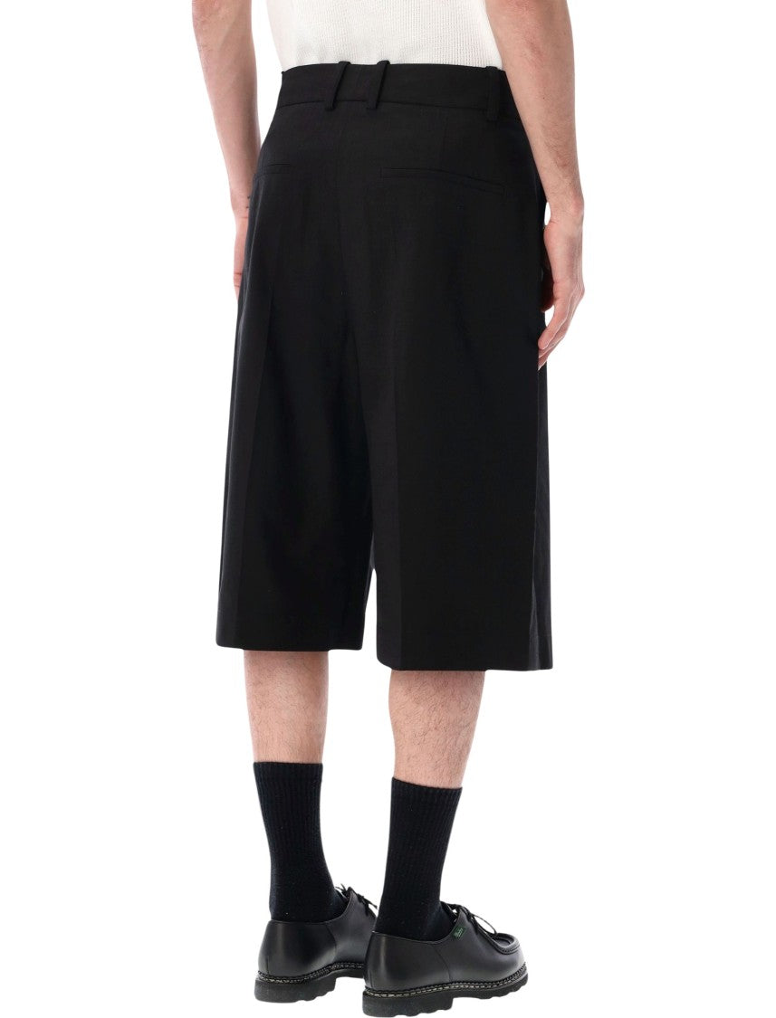Studio Nicholson Fowld Inverted Pleat Black Shorts