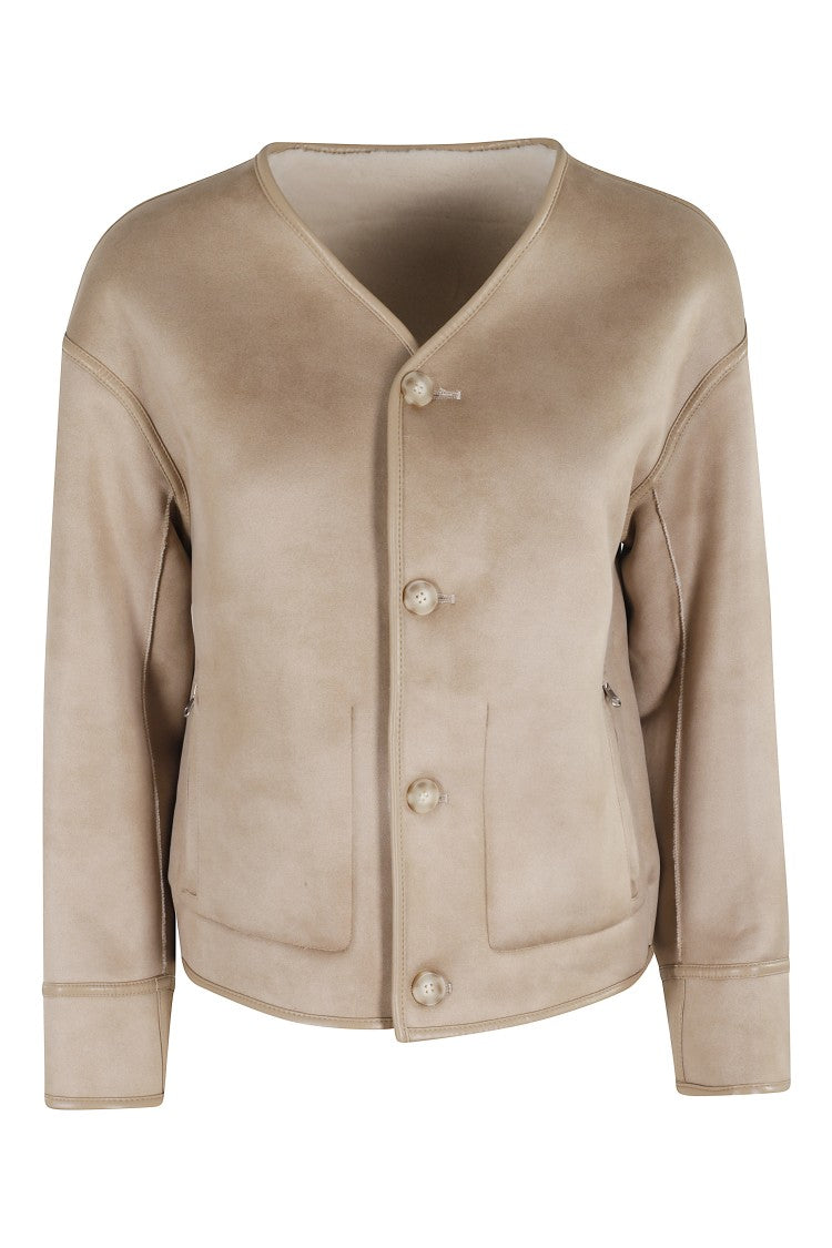 Urbancode Reversible Beige Jacket With Faux Shearling