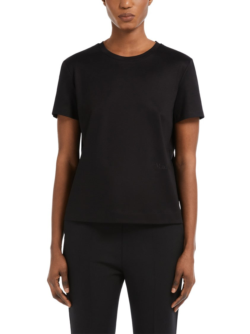 Max Mara Black T-Shirt With Subtle Logo Detail