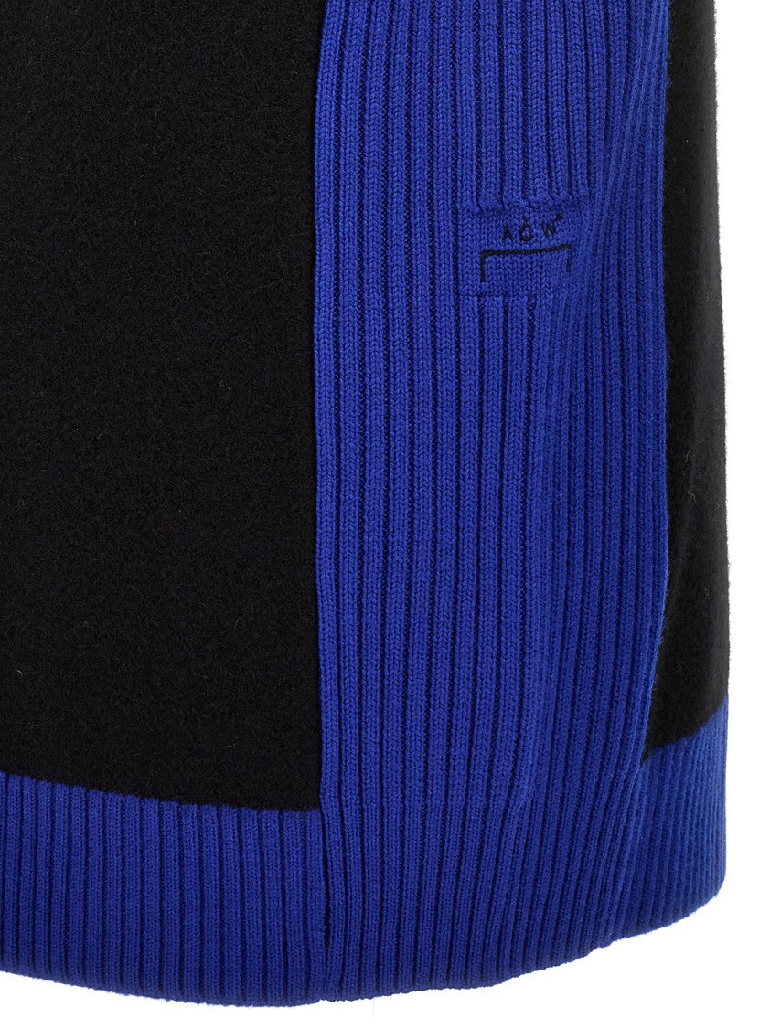 A-Cold-Wall* Two-Color Merino Wool Vest With Zip Closure And Logo Plaque