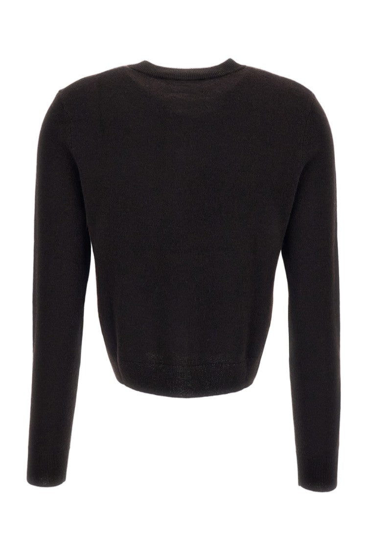 Lisa Yang Brown Wilona Cropped Cashmere Cardigan