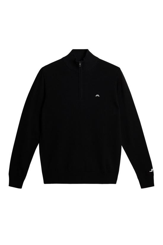 J Lindeberg Half-Zip Merino Wool Sweater With High Collar