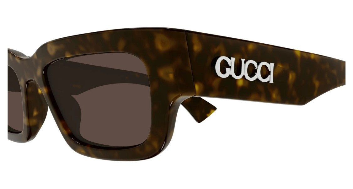 Gucci Havana Oversized Square Frame Tortoiseshell Sunglasses