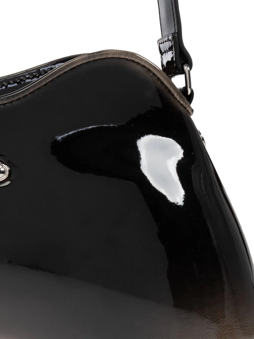 Diesel Black Play Double-D Sculptural Glossy Handbag