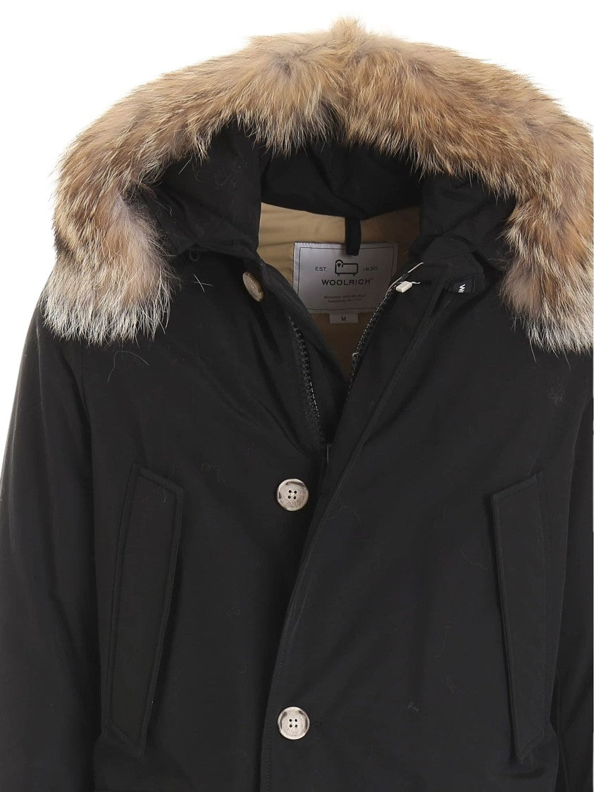Woolrich Classic Black Parka With Detachable Fur Hood
