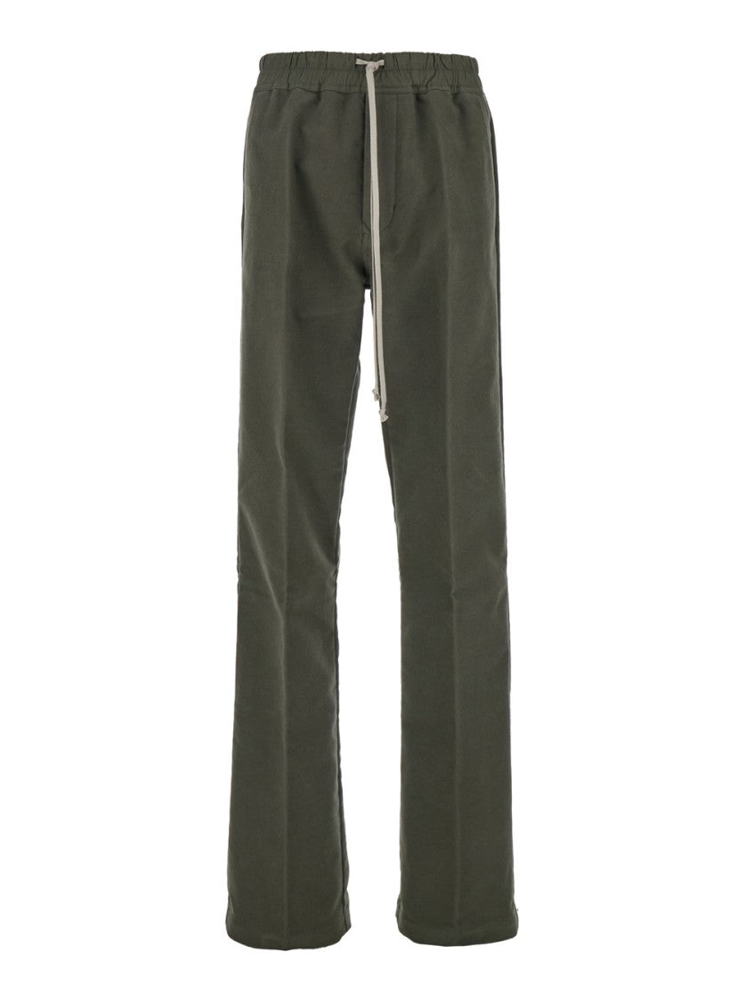Rick Owens Dietrich' Green Pants With Elastic Waist