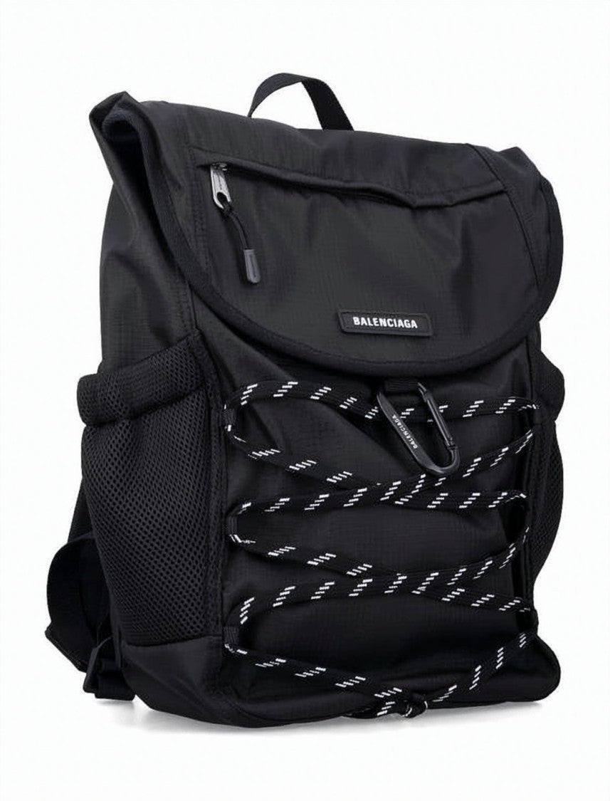 Balenciaga Nylon Backpack With Zippered Flap Top
